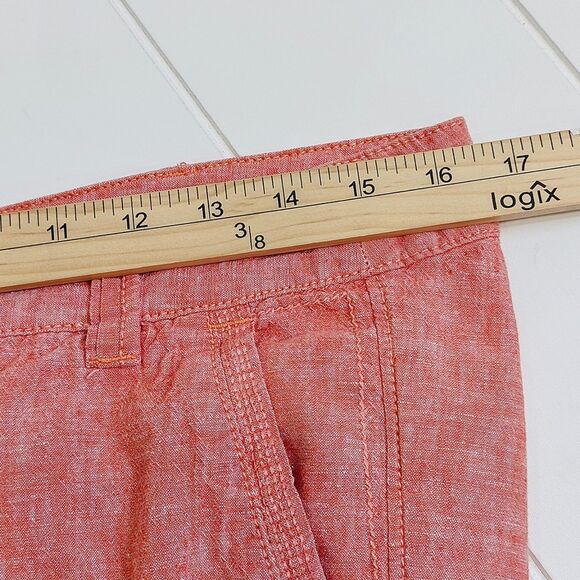 Pilcro & The Letterpress Linen Blend Women's 10 Wide Leg Coral Pants Lightweight - Picture 9 of 12